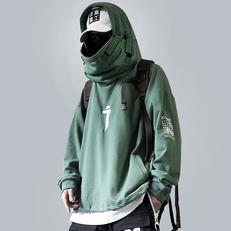 Dark Functional Style Cyberpunk Fish Mouth Hooded Sweater Oversize Hip-Hop Jacket Men And Women Couples