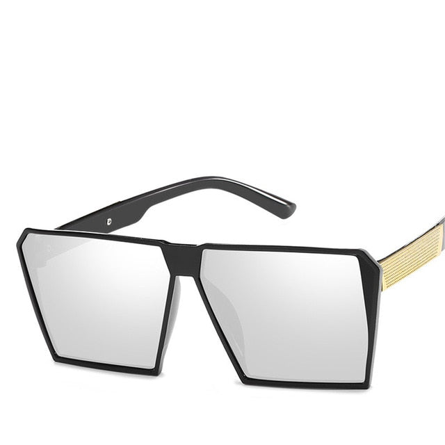 Square Oversized Sunglasses New Reflective Sunglasses Men Women Sunglasses