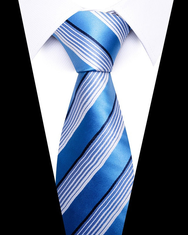 Men's 8cm Business Professional Striped Tie Wedding Suit Accessories Polyester Tie Men