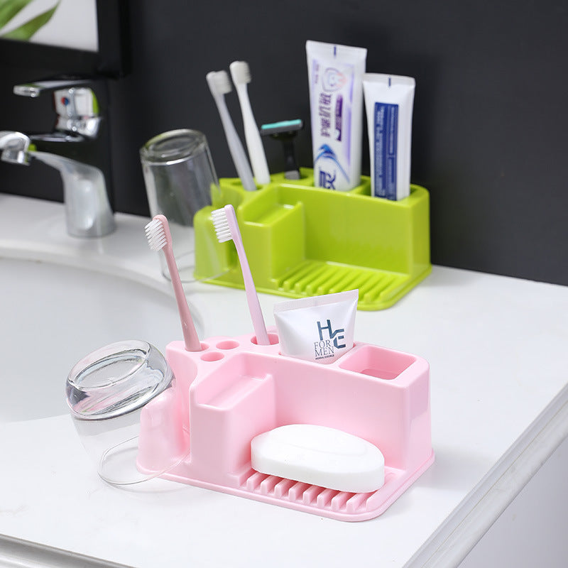 Toilet Toothbrush Rack Free Punch Brushing Cup Mouthwash Cup Holder Toothbrush Toothpaste Rack Toothware Storage Rack