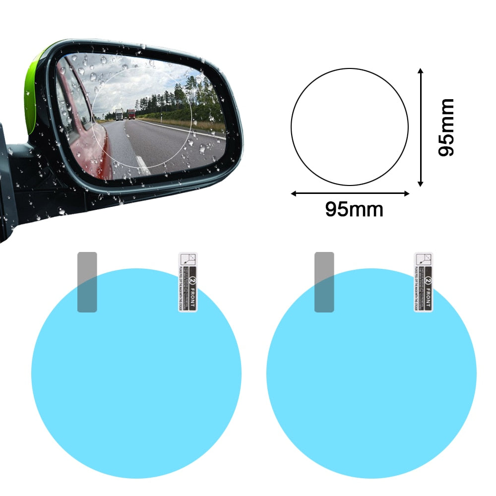 2PCS Car Mirror Window Clear Film Anti Dazzle Car Rearview Mirror Protective Film Waterproof Rainproof Anti Fog Car Sticker