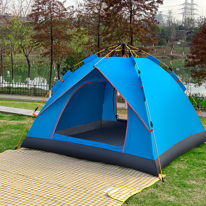 Quick-Deploy Green/White Outdoor Tent, Comfortably Accommodating 3-4 People on Camping Trips