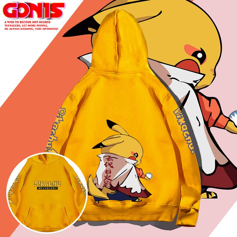 Pikachu Hooded Sweater For Men and Women Spring and Autumn Clothing, Student Japanese Anime Naruto Naruto Jacket