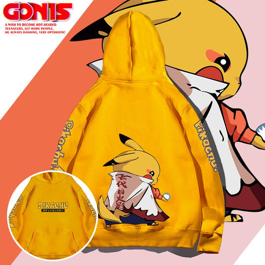 Pikachu Hooded Sweater For Men and Women Spring and Autumn Clothing, Student Japanese Anime Naruto Naruto Jacket