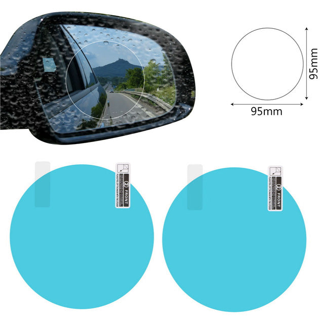 2PCS Car Mirror Window Clear Film Anti Dazzle Car Rearview Mirror Protective Film Waterproof Rainproof Anti Fog Car Sticker