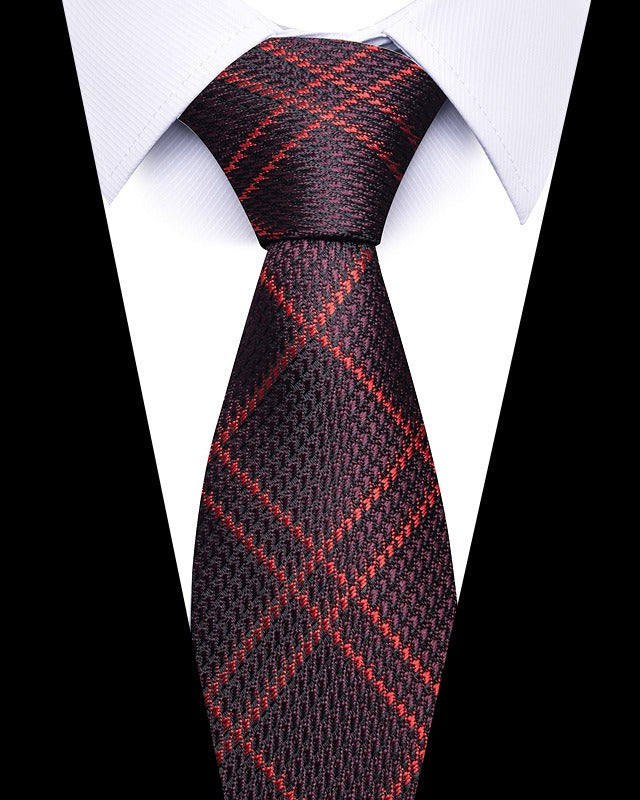 Men's 8cm Business Professional Striped Tie Wedding Suit Accessories Polyester Tie Men