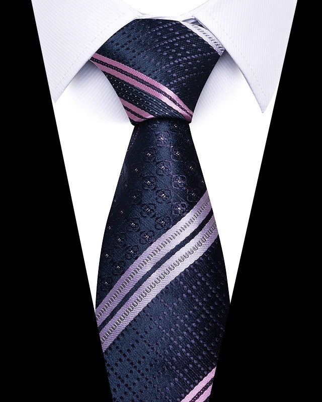 Men's 8cm Business Professional Striped Tie Wedding Suit Accessories Polyester Tie Men