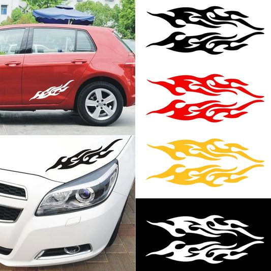 2pcs Universal Car Sticker Styling Engine Hood Motorcycle Decal Decor Mural Vinyl Covers Auto Flame Fire Sticker Car-styling