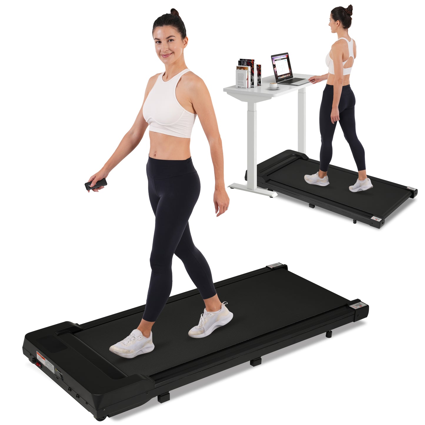 New 8.10 Walking Pad Under Home Desktop Treadmill -2.5HP Walking Treadmill 0.6-4MPH 300LBS Capacity Remote Control Battery