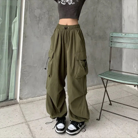 Women Streetwear Techwear Cargo Korean Harajuku Baggy Parachute Pants for Men Sweatpants Wide Leg Joggers Trousers Clothes