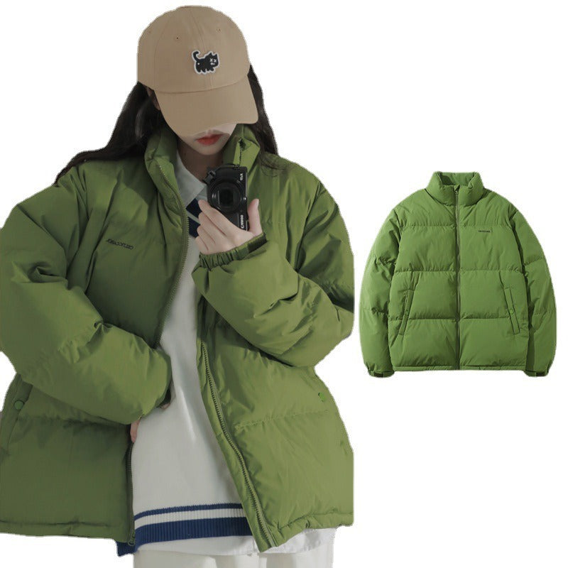 Green Down Cotton Jacket Women's Winter Short Ins Trendy Korean Version Loose Thin Bread Jacket To Keep Warm