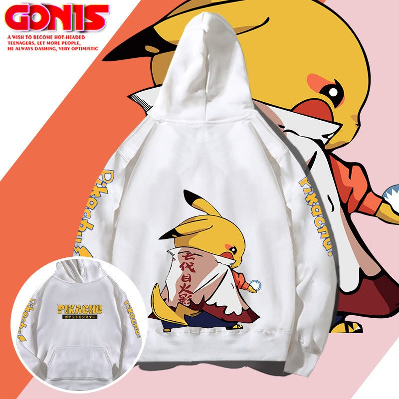 Pikachu Hooded Sweater For Men and Women Spring and Autumn Clothing, Student Japanese Anime Naruto Naruto Jacket