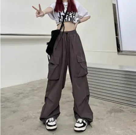 Women Streetwear Techwear Cargo Korean Harajuku Baggy Parachute Pants for Men Sweatpants Wide Leg Joggers Trousers Clothes