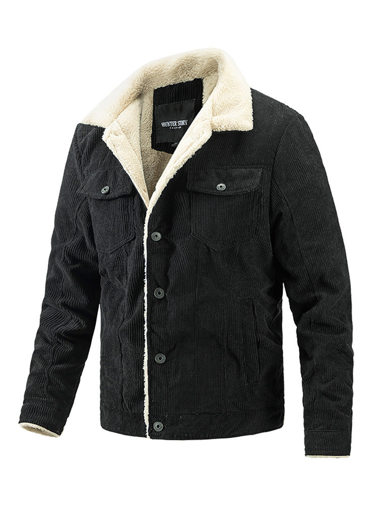 Men's Spring and Autumn New Collection Plush Collar Men's Coat