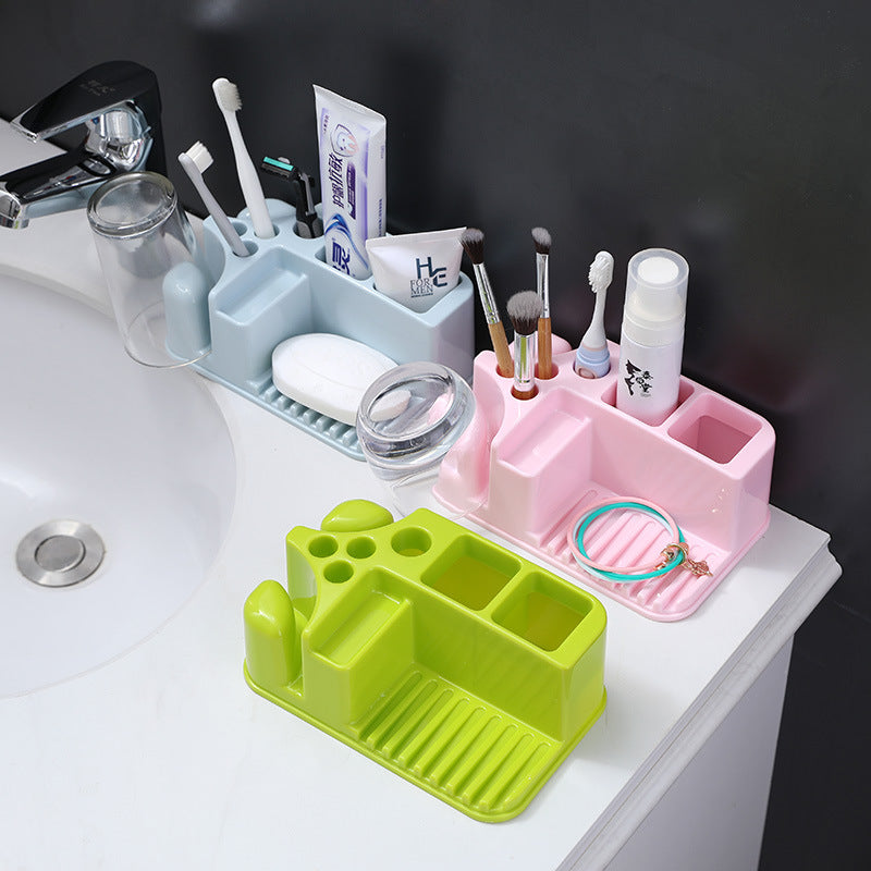 Toilet Toothbrush Rack Free Punch Brushing Cup Mouthwash Cup Holder Toothbrush Toothpaste Rack Toothware Storage Rack