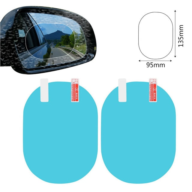 2PCS Car Mirror Window Clear Film Anti Dazzle Car Rearview Mirror Protective Film Waterproof Rainproof Anti Fog Car Sticker