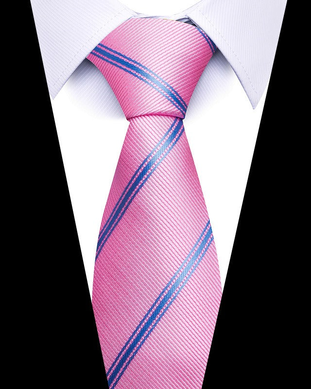 Men's 8cm Business Professional Striped Tie Wedding Suit Accessories Polyester Tie Men