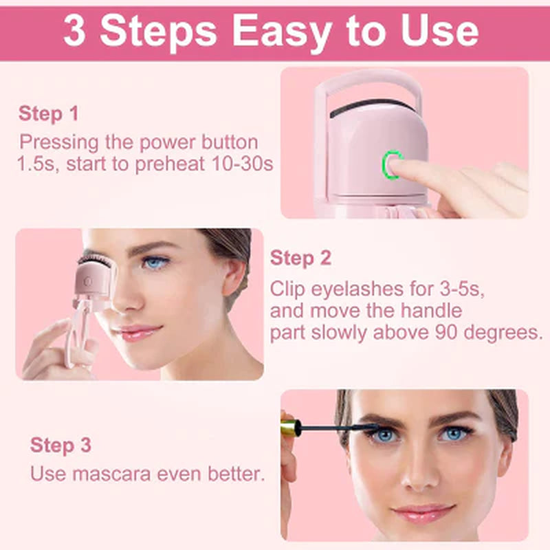 Ultraglow Electric Eyelash Curler Long-Lasting Curl for Perfectly Defined Lashes Your Professional Makeup Essential Eyelash Curlers Kit Lightweight Plastic Cosmetic Pack