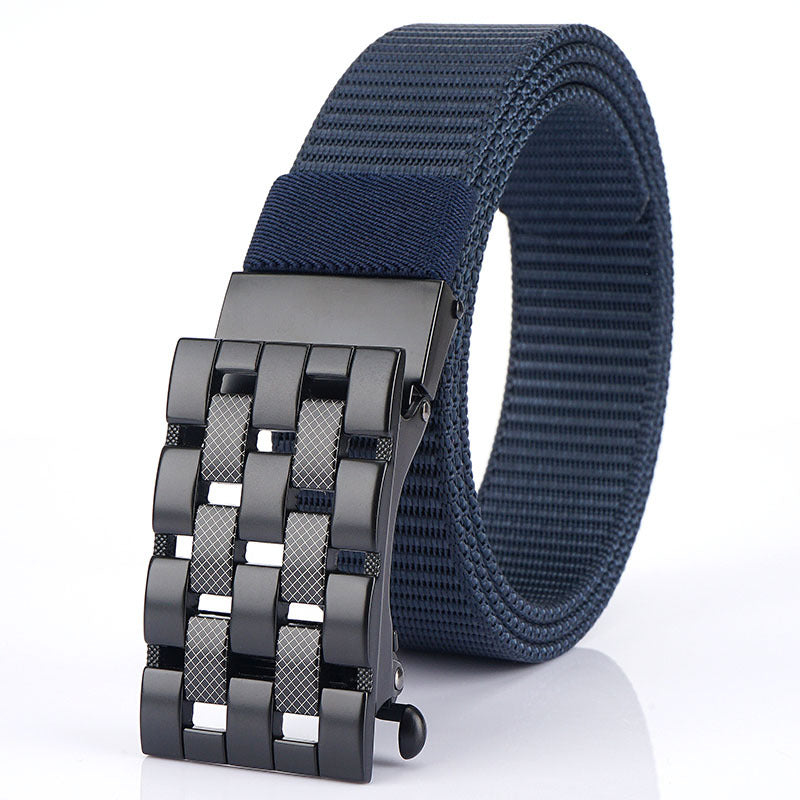 ENNIU Automatic Buckle Nylon Belt Men's Women's Jeans Toothless Youth Casual Canvas Belt