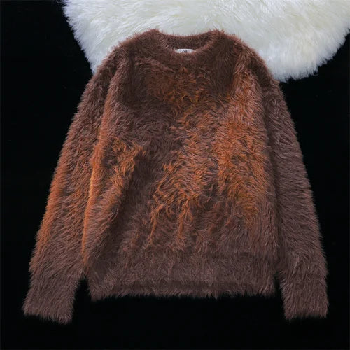 Men Autumn Winter New Oversize Solid Color Knitted Jumpers Male O-neck Sweater Tops Men Long Sleeve Warm Pullovers