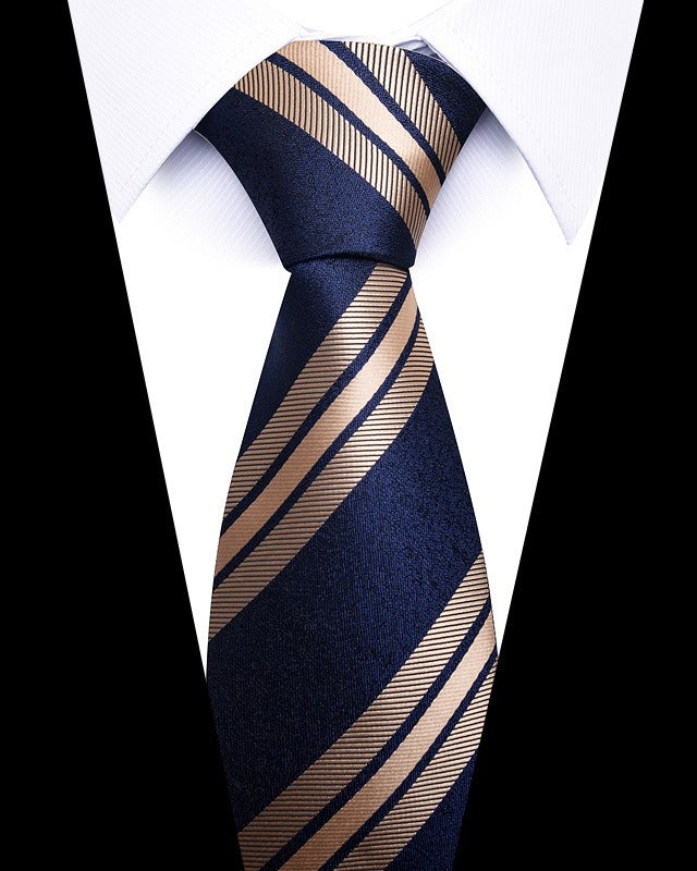 Men's 8cm Business Professional Striped Tie Wedding Suit Accessories Polyester Tie Men