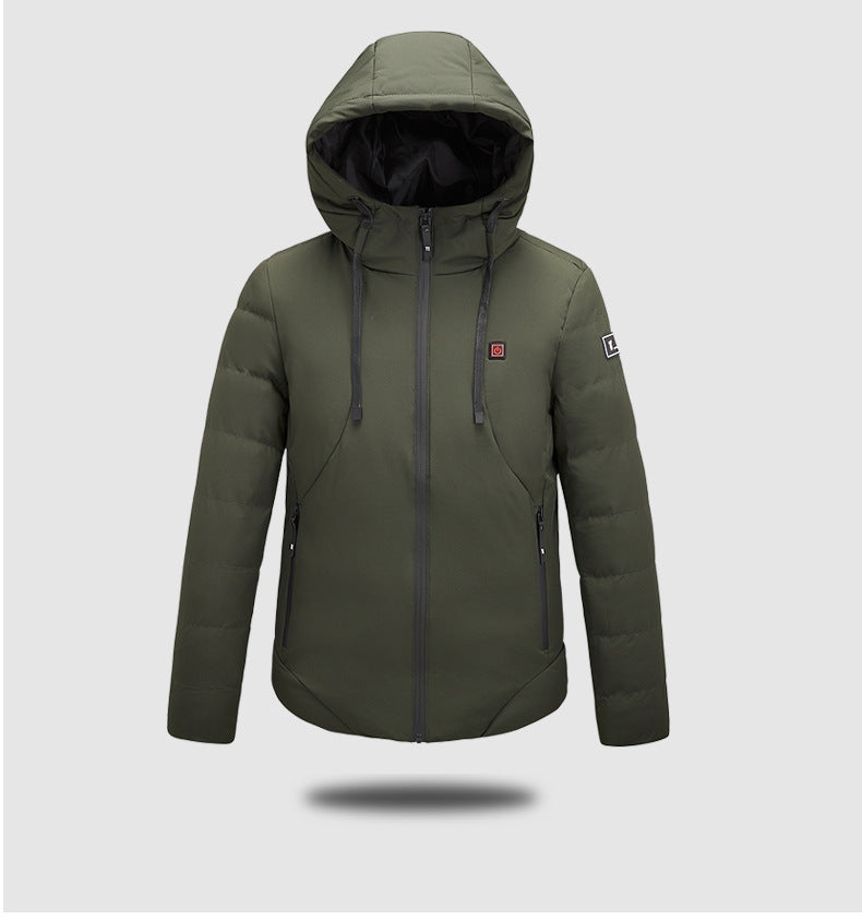 Winter outdoor sports intelligent USB charging heating jacket electric cotton jacket heating clothes for men