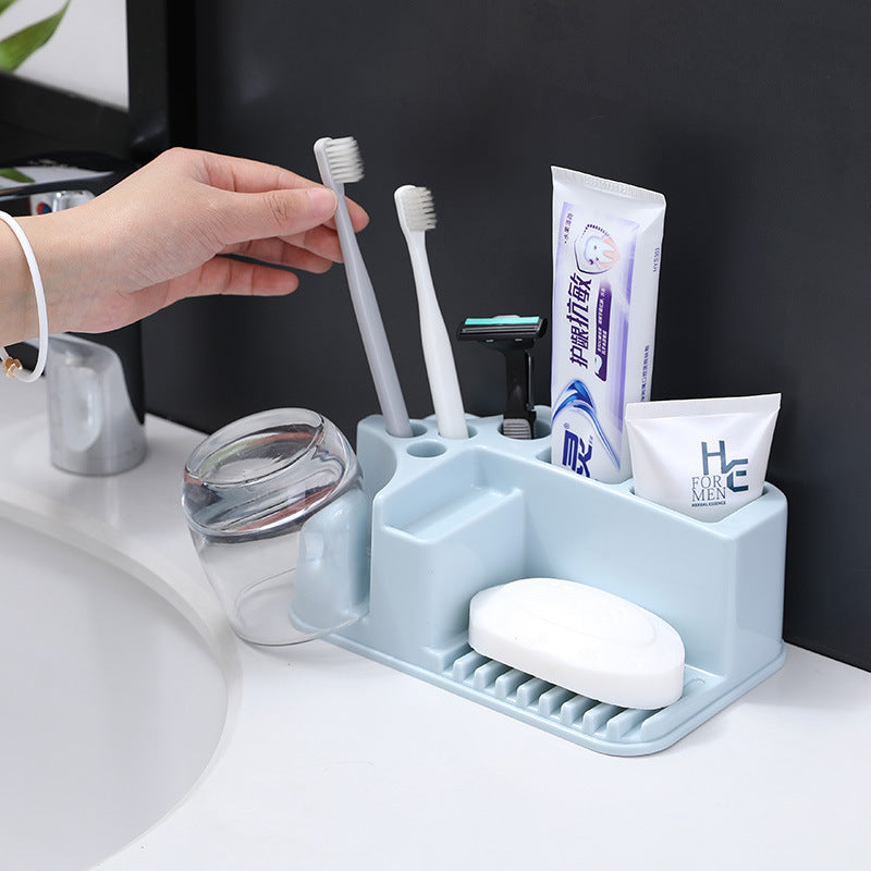 Toilet Toothbrush Rack Free Punch Brushing Cup Mouthwash Cup Holder Toothbrush Toothpaste Rack Toothware Storage Rack