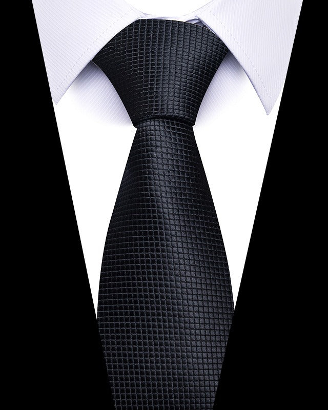 Men's 8cm Business Professional Striped Tie Wedding Suit Accessories Polyester Tie Men