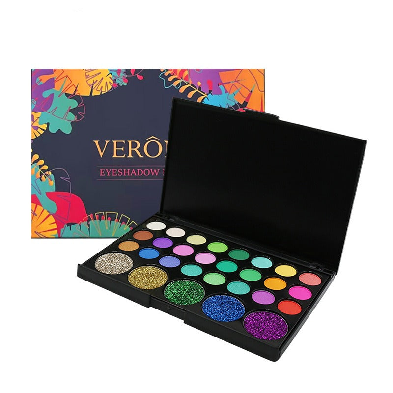 VERONNI 29-color eyeshadow matte pearlescent earth-tone eyeshadow smoky makeup multi-color eyeshadow palette