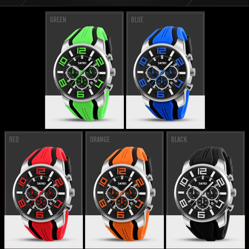 SKMEI 9128 Watches Men Luxury Brand Chronograph Men Sports Watches Waterproof Male Clock Quartz Men's Watch reloj hombre