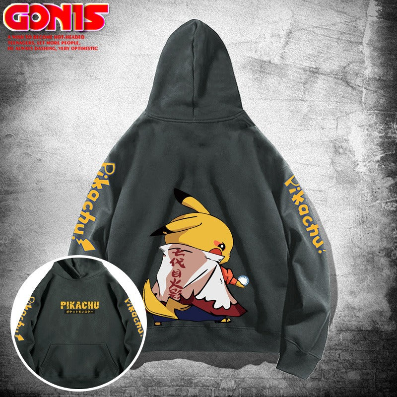 Pikachu Hooded Sweater For Men and Women Spring and Autumn Clothing, Student Japanese Anime Naruto Naruto Jacket