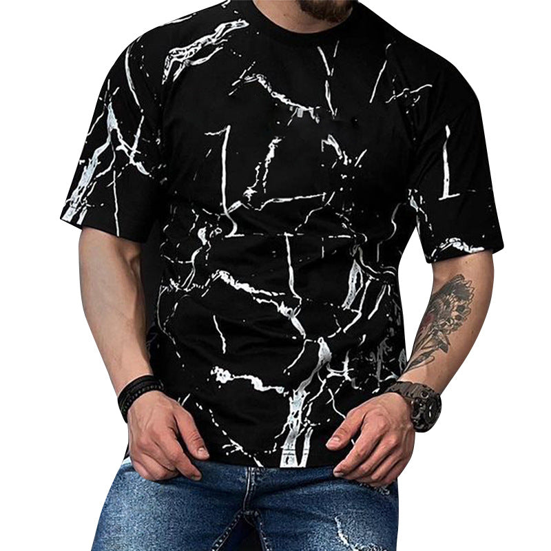 Short Sleeve T-Shirt Men's Summer New Trendy Brand Youth Round Neck 3D T-Shirt Loose Large Size T-Shirt