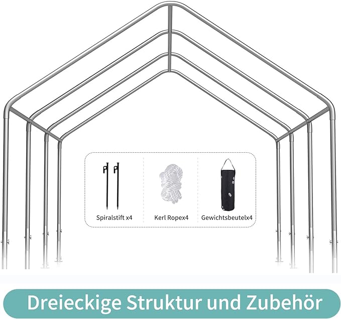 Sannwsg 10 * 20 ultra large portable carport garage, adjustable from 9.5 feet to 11 feet, with detachable roof and side walls