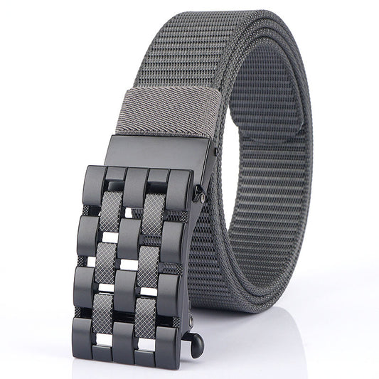 ENNIU Automatic Buckle Nylon Belt Men's Women's Jeans Toothless Youth Casual Canvas Belt