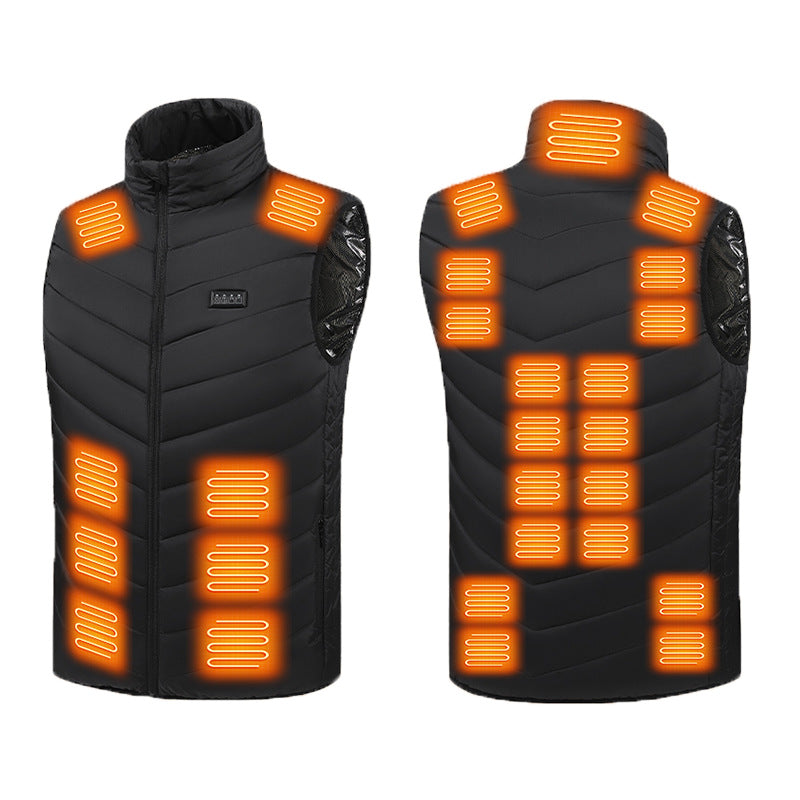 Heating vest, heating suit, stand collar, electric cotton vest, intelligent electric heating, warming vest for men