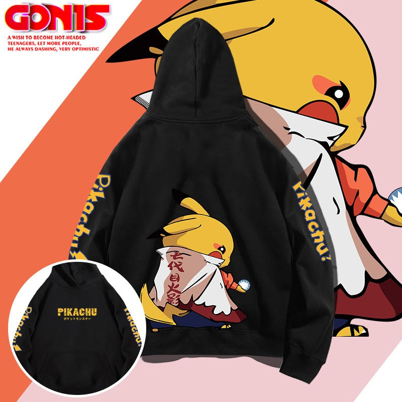 Pikachu Hooded Sweater For Men and Women Spring and Autumn Clothing, Student Japanese Anime Naruto Naruto Jacket