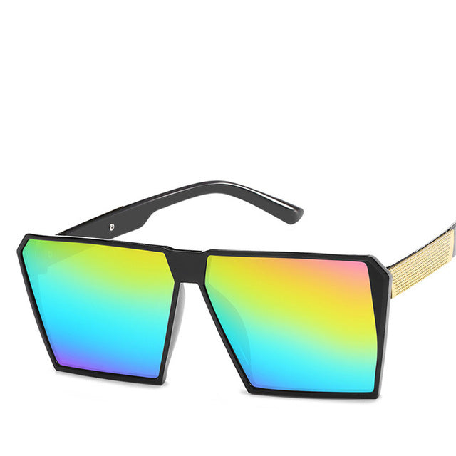 Square Oversized Sunglasses New Reflective Sunglasses Men Women Sunglasses