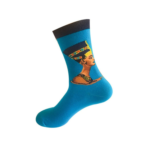 3D Retro Painting Art Socks Unisex Women Men Funny Novelty Starry Night Vintage Socks