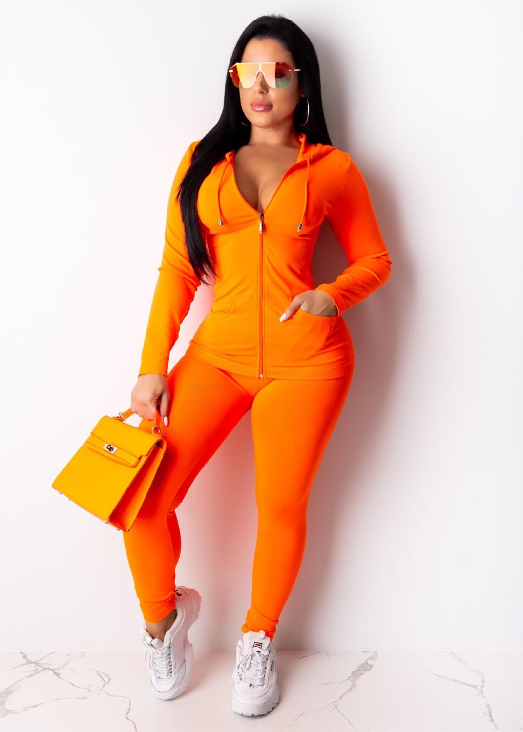 Two Piece Set Tracksuit Women Festival Clothing Fall Winter Top+Pant Sweat Suits Neon 2 Piece Outfits Matching Sets