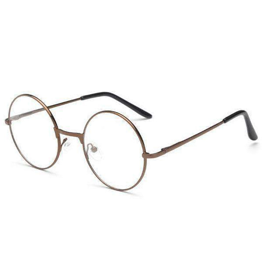 Round Metal Frame Glasses With Clear Lens