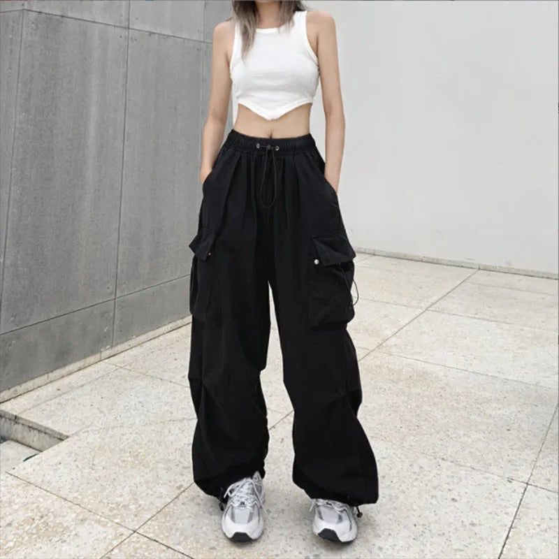 Women Streetwear Techwear Cargo Korean Harajuku Baggy Parachute Pants for Men Sweatpants Wide Leg Joggers Trousers Clothes