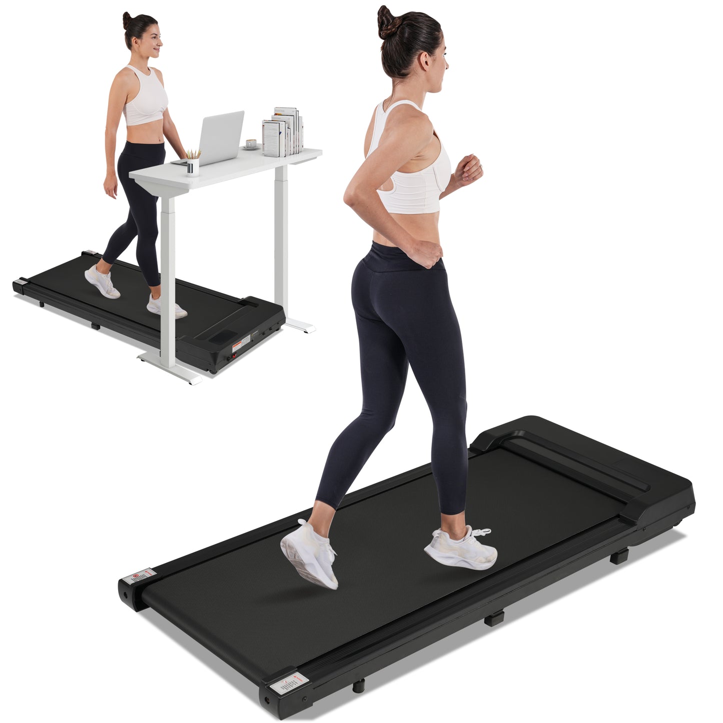 New 8.10 Walking Pad Under Home Desktop Treadmill -2.5HP Walking Treadmill 0.6-4MPH 300LBS Capacity Remote Control Battery