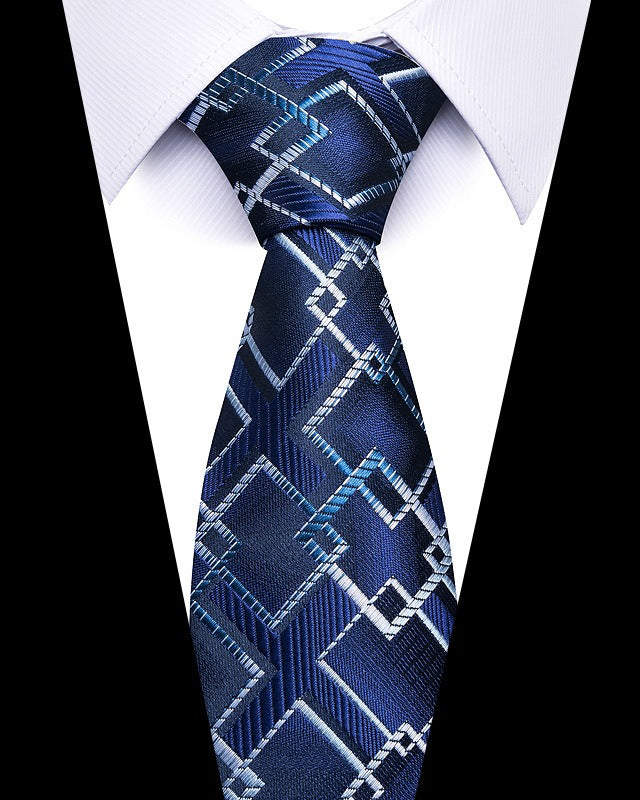 Men's 8cm Business Professional Striped Tie Wedding Suit Accessories Polyester Tie Men