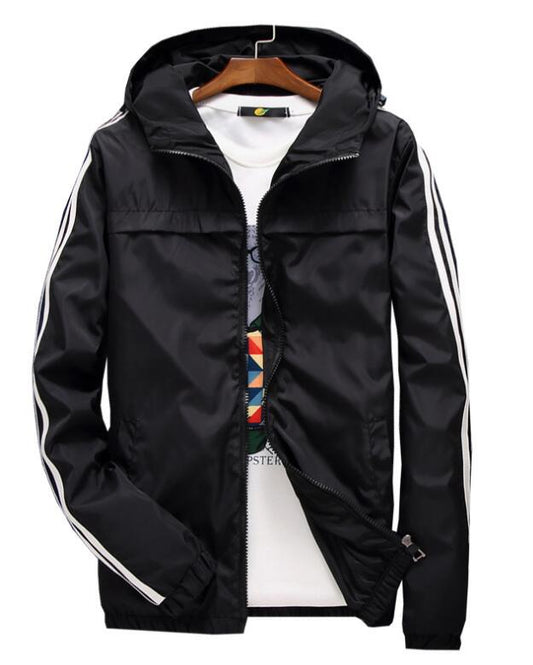 Jacket windbreaker men women striped college jackets