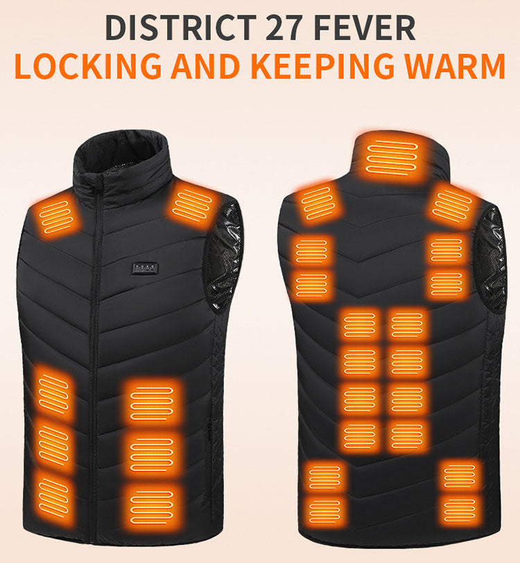 Heating vest, heating suit, stand collar, electric cotton vest, intelligent electric heating, warming vest for men