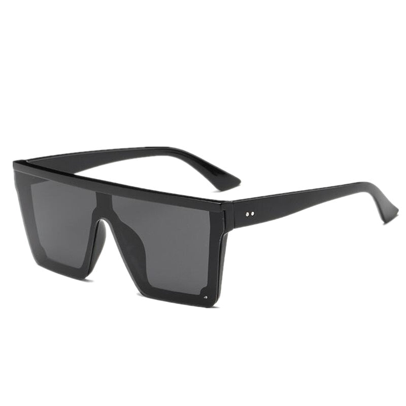 Male Flat Top Sunglasses Men Brand Black Square Shades UV400 Gradient Sun Glasses For Men Cool One Piece Designer