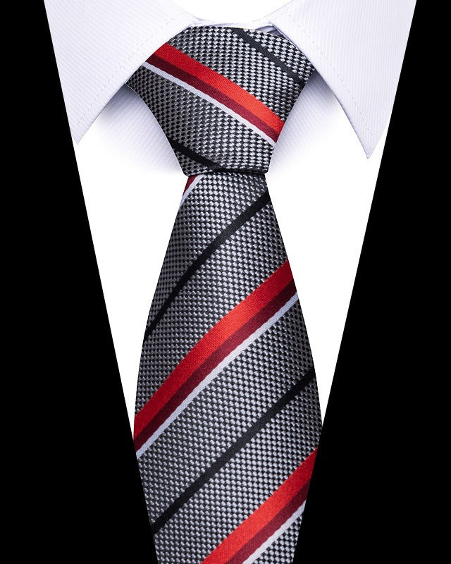 Men's 8cm Business Professional Striped Tie Wedding Suit Accessories Polyester Tie Men