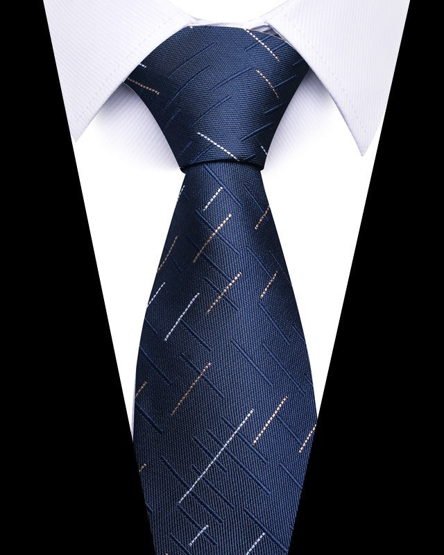 Men's 8cm Business Professional Striped Tie Wedding Suit Accessories Polyester Tie Men