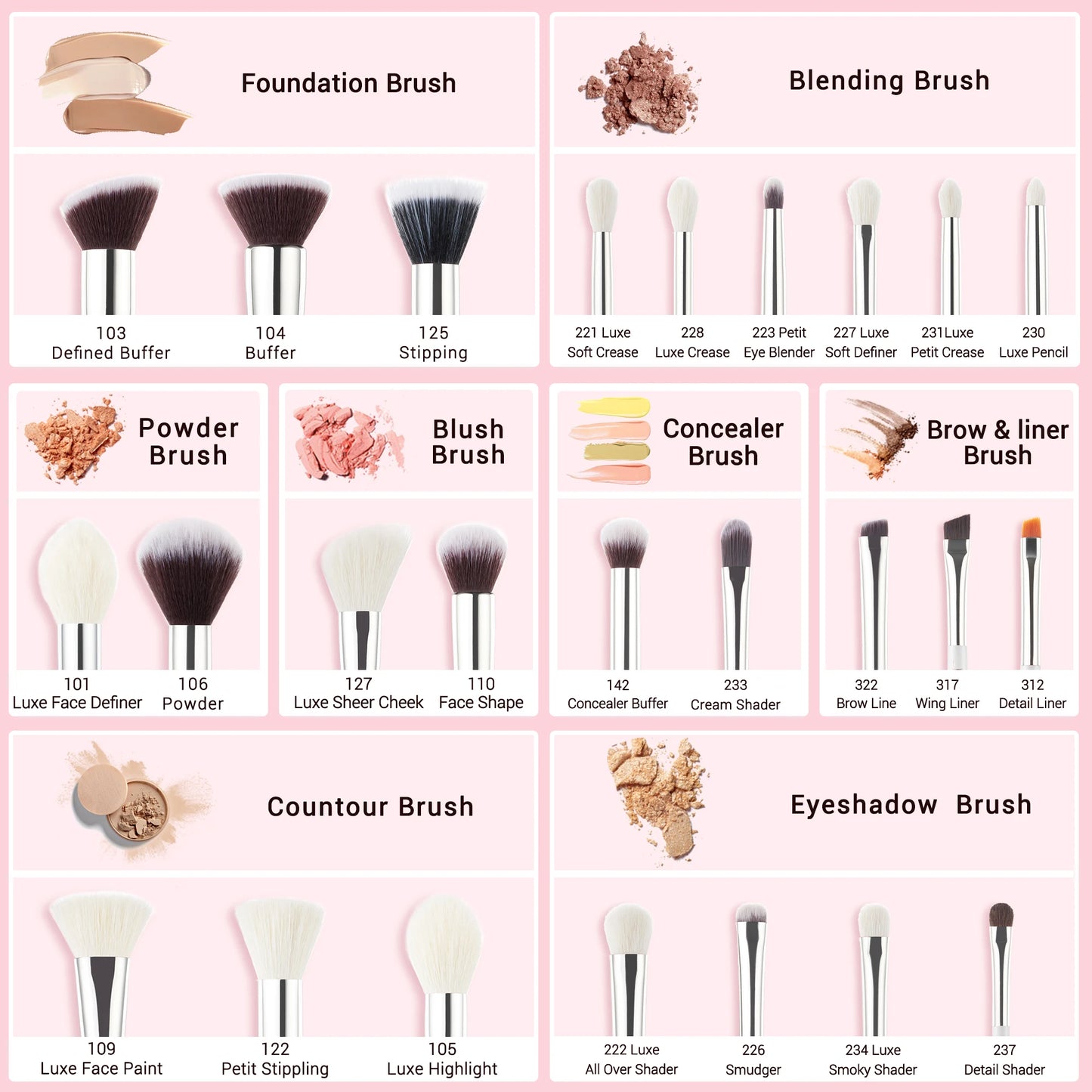 Jessup Makeup brushes set Pearl White/Silver Beauty Foundation Powder Eyeshadow Make up Brushes High quality 10pcs-25pcs