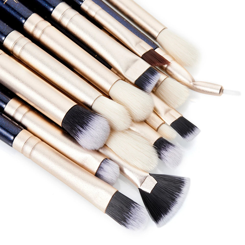 Jessup 15PCS Makeup brushes set Beauty kits Eye Make up brush EYESHADOW LIP BRUSH BLENDER Prussian Blue / Golden Sands